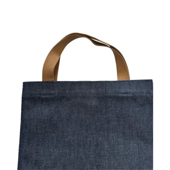 COMME des GARCONS SHIRT Denim Tote Bag Japan S22613 Indigo Tan - Picture 10 of 12
